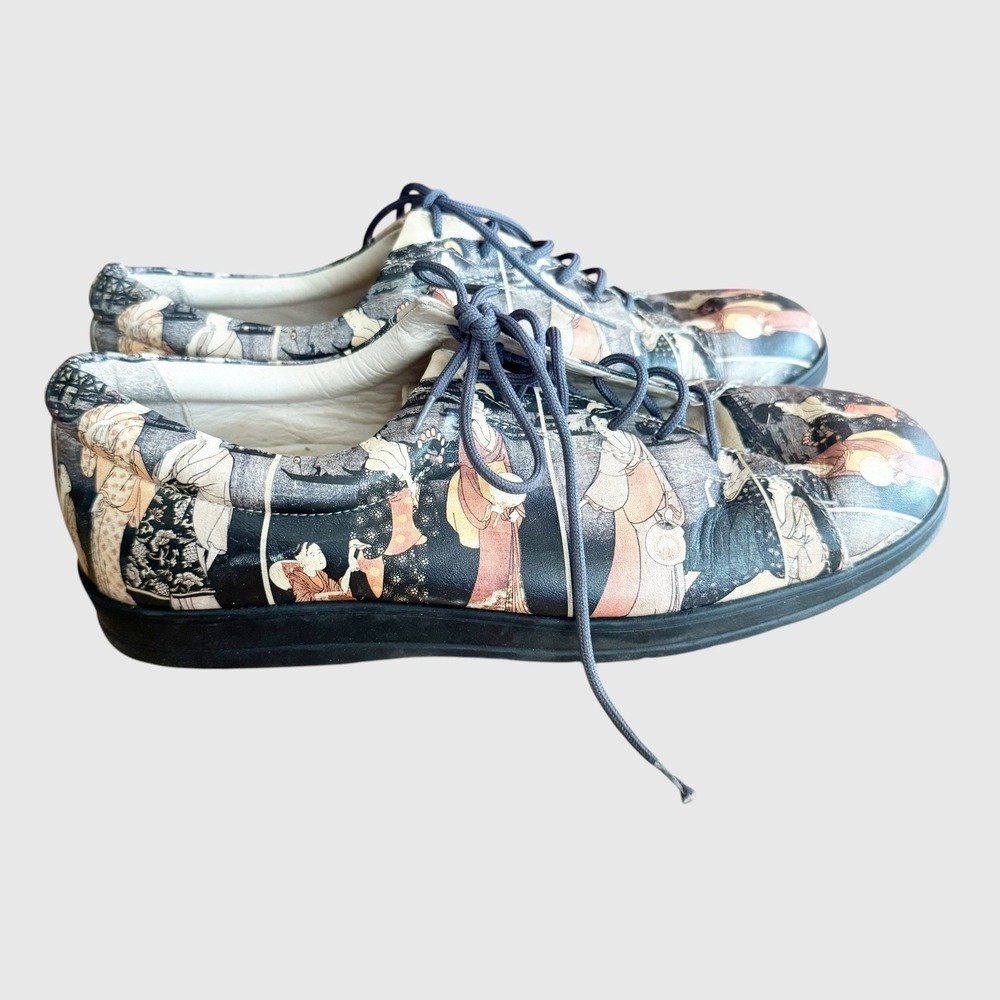 JEON Icon Shoes Women 8 Traditional Women Japanese Wearable Art Sneakers Black